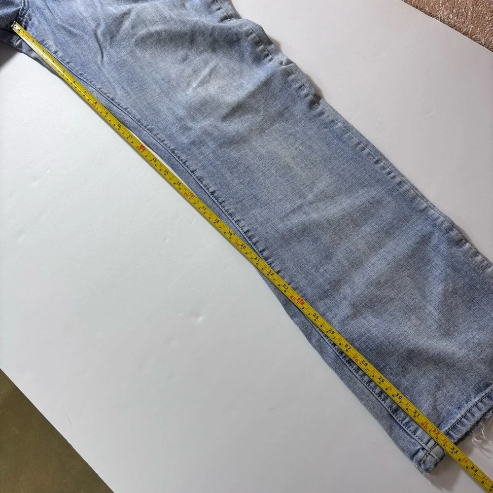 Flypaper Jeans Mens Light Wash Straight Leg Embroidered Skater Blue Size 32x34